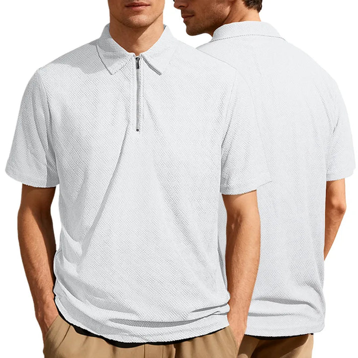 Gethin | Men’s Zip Polo Shirt for Relaxed Office Dressing