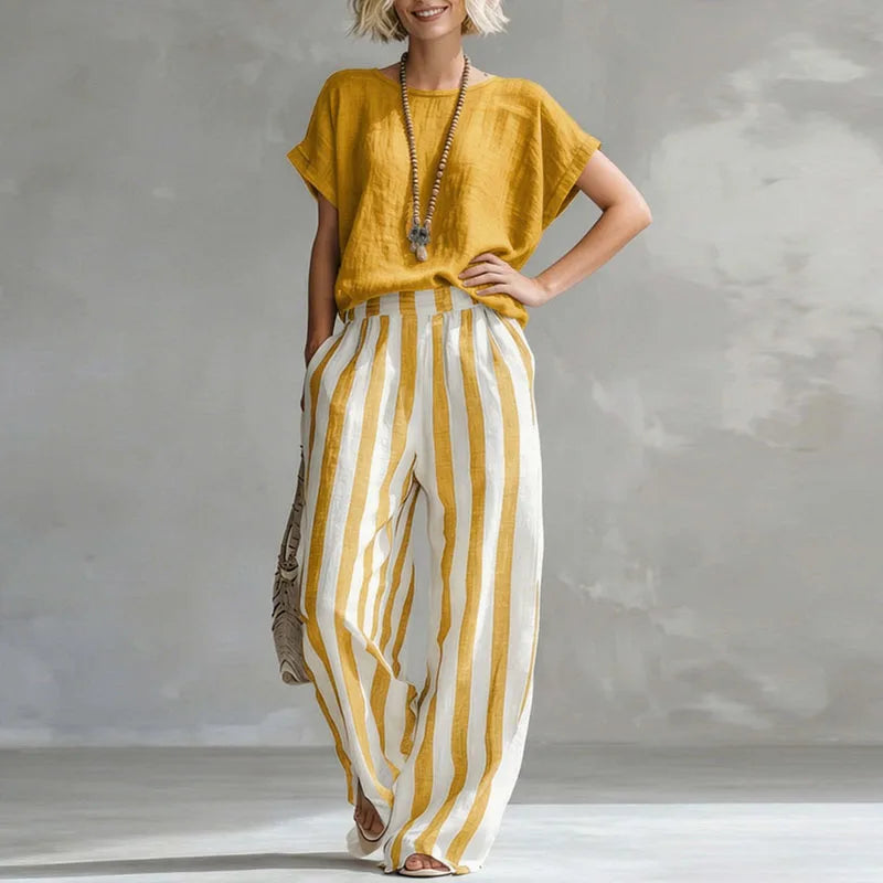 Bria | Women’s Two-Piece Set featuring Wide-Leg Trousers