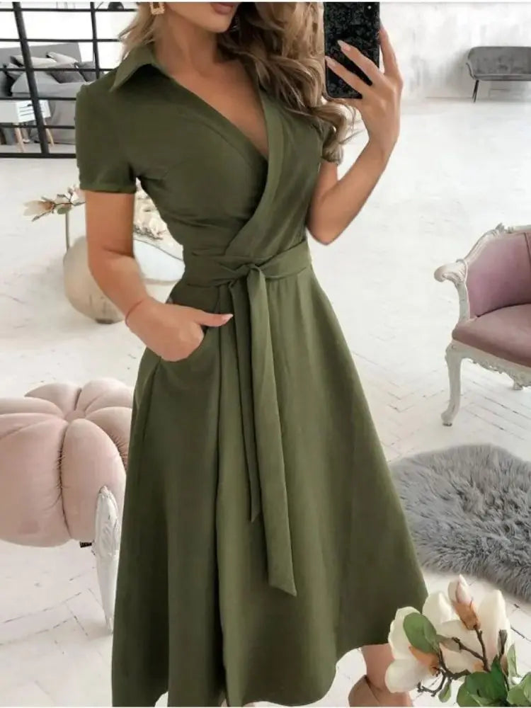 Whitney | Women’s Wrap Dress with a Tie Waist