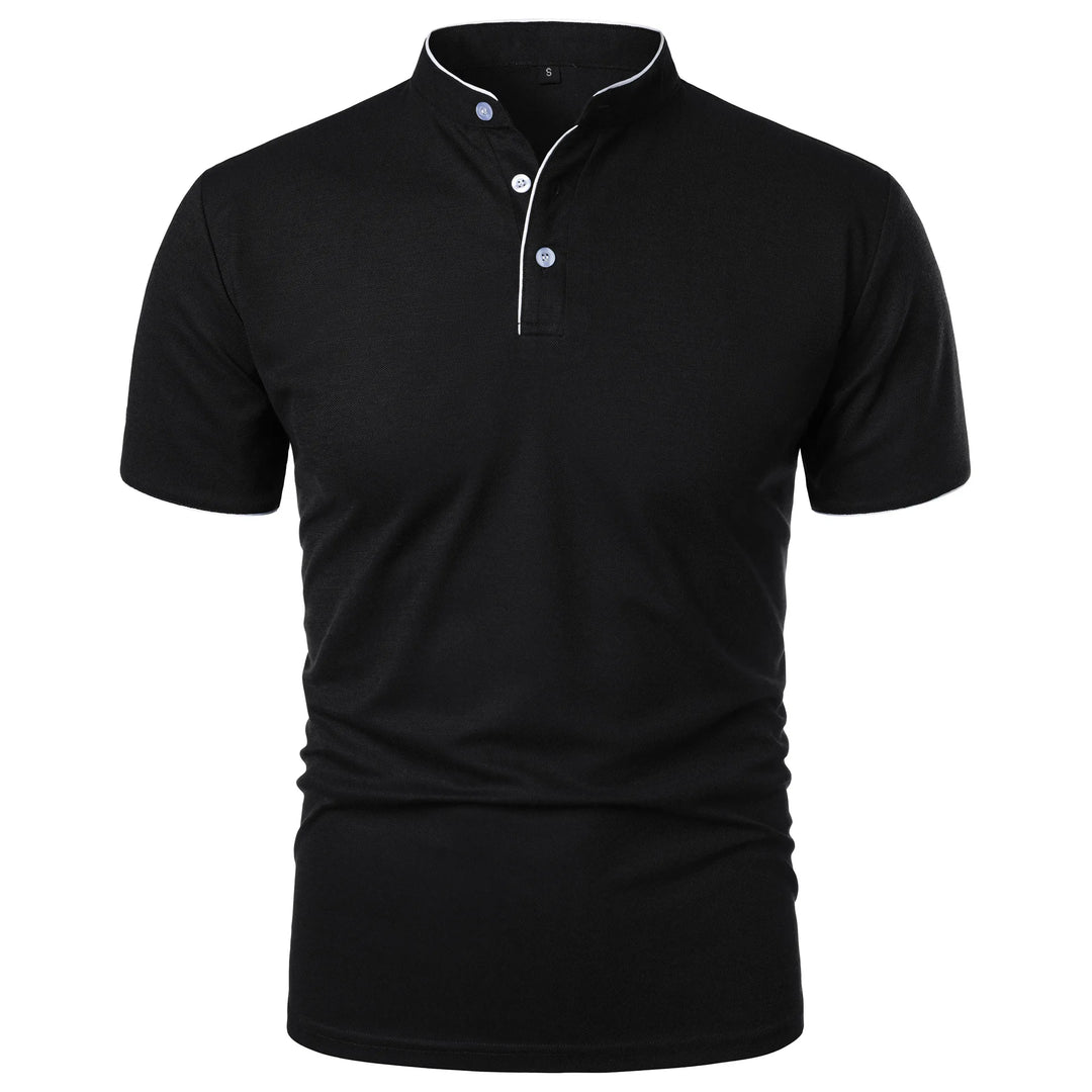 Zachary | Men’s Polo Shirt featuring a Stand Collar with Buttons
