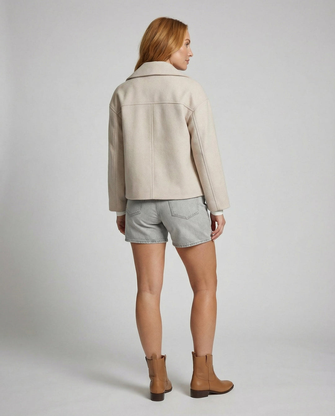 Aveline | Women’s Cropped Coat with Double-Breasted Front