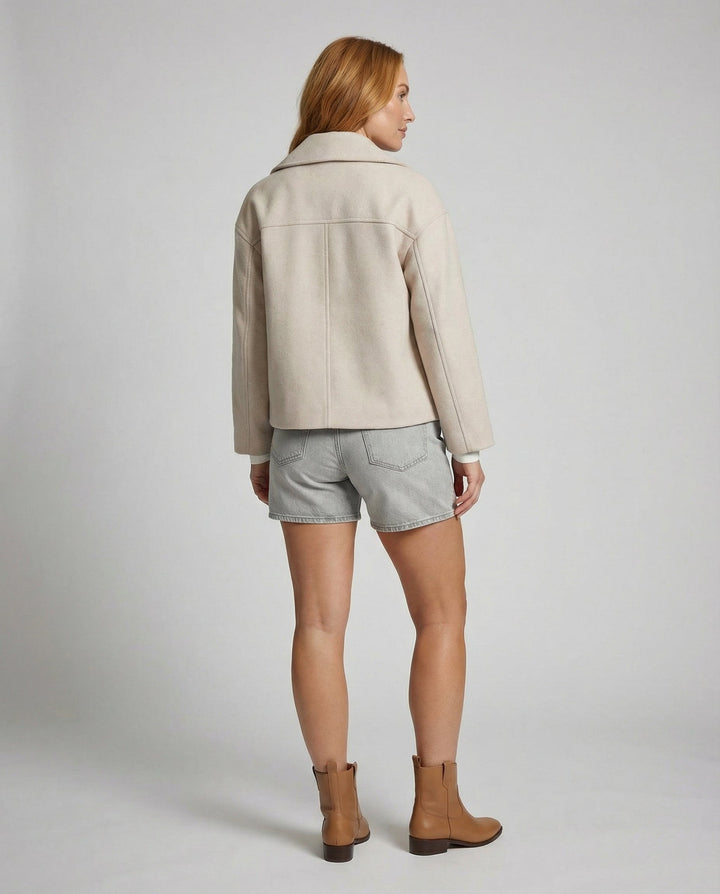 Aveline | Women’s Cropped Coat with Double-Breasted Front
