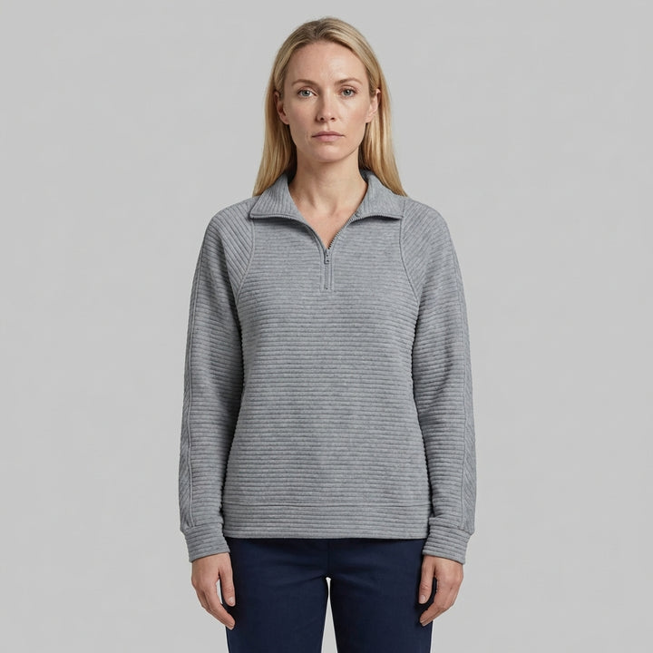 Sienna | Women's Half Zip Jumper With Ribbed Texture