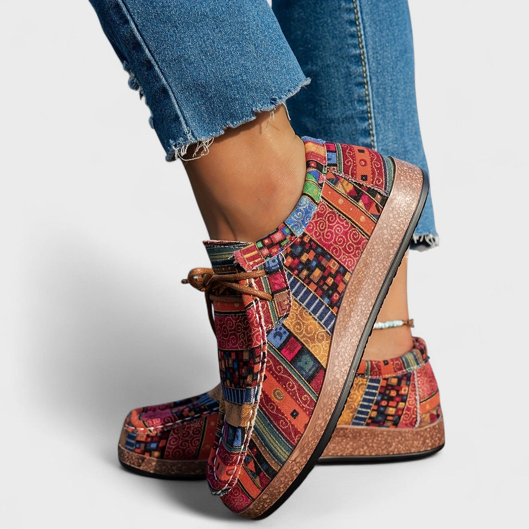 Kaelira | Women’s Lace-Up Shoes with bold patchwork expression