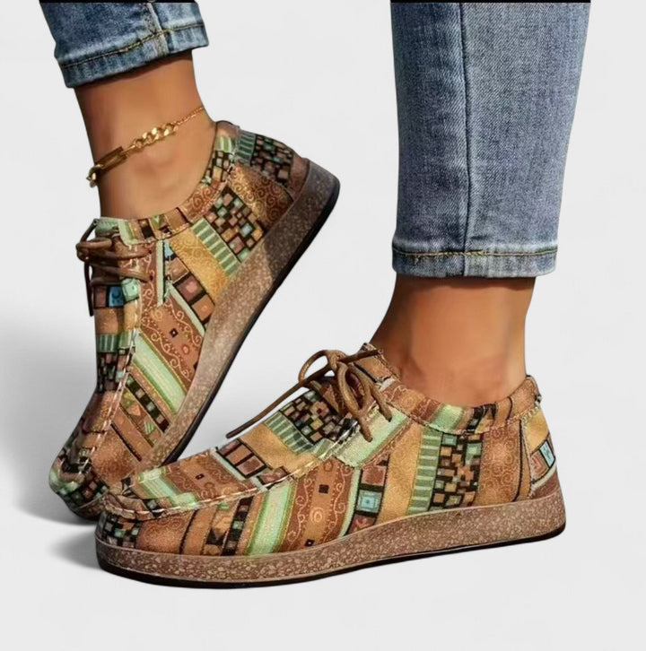 Kaelira | Women’s Lace-Up Shoes with bold patchwork expression