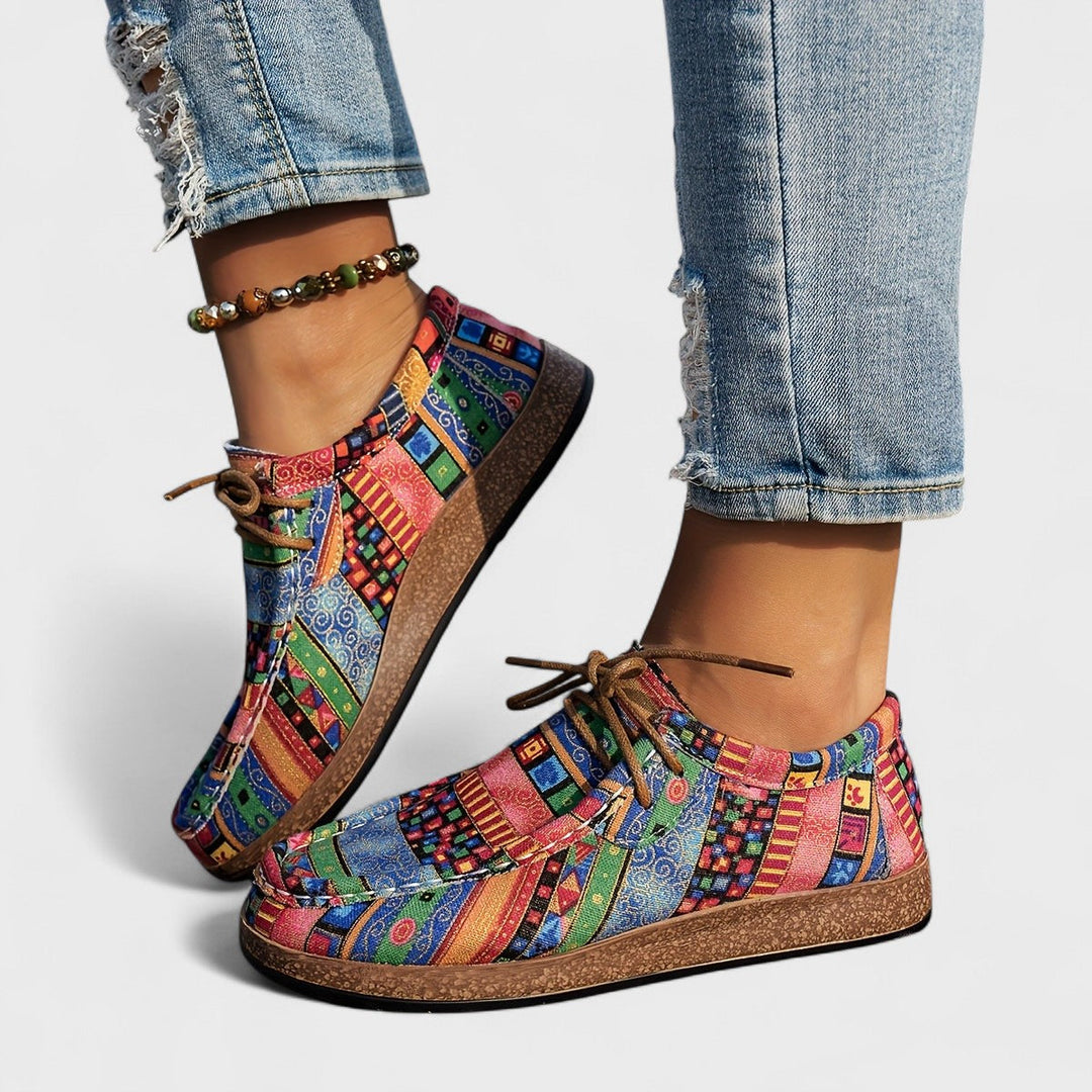 Kaelira | Women’s Lace-Up Shoes with bold patchwork expression