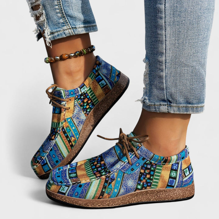 Kaelira | Women’s Lace-Up Shoes with bold patchwork expression