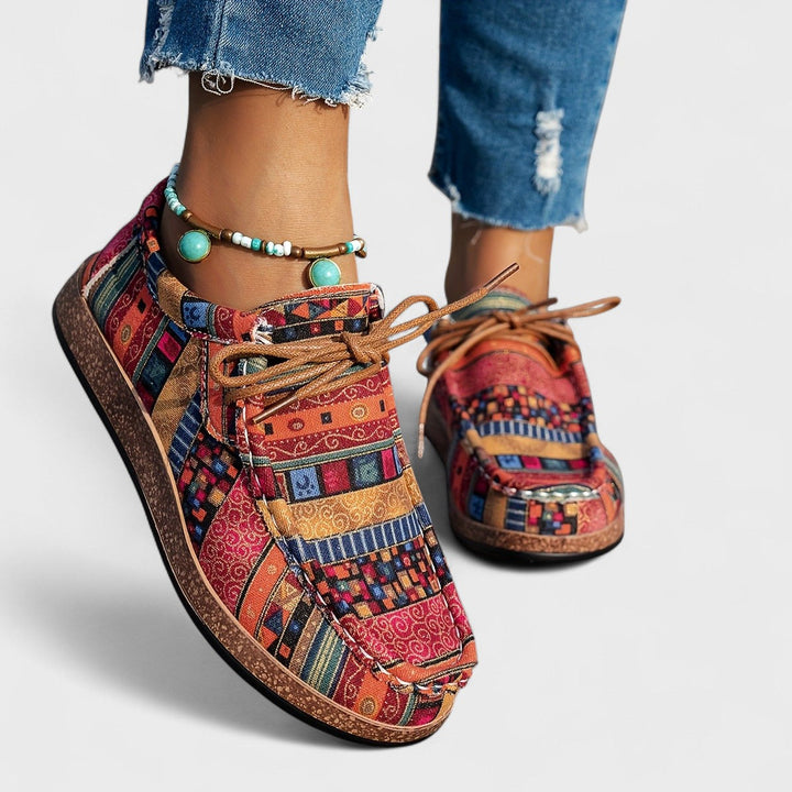 Kaelira | Women’s Lace-Up Shoes with bold patchwork expression