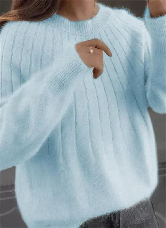 Elvyn | Women’s Ribbed Jumper with Classic Neckline