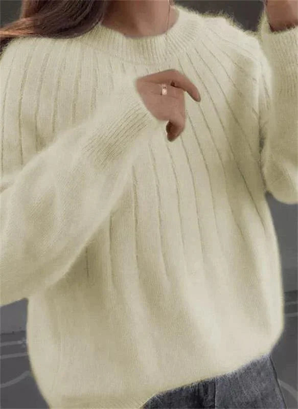 Elvyn | Women’s Ribbed Jumper with Classic Neckline