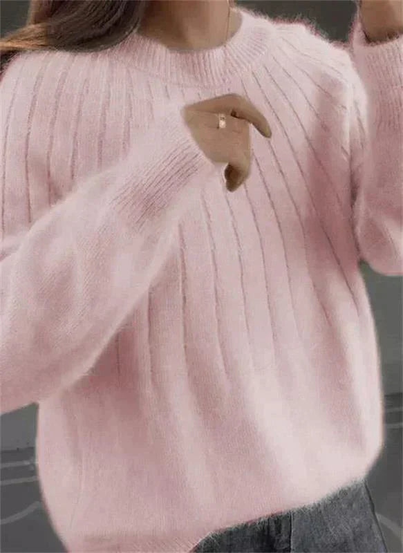 Elvyn | Women’s Ribbed Jumper with Classic Neckline