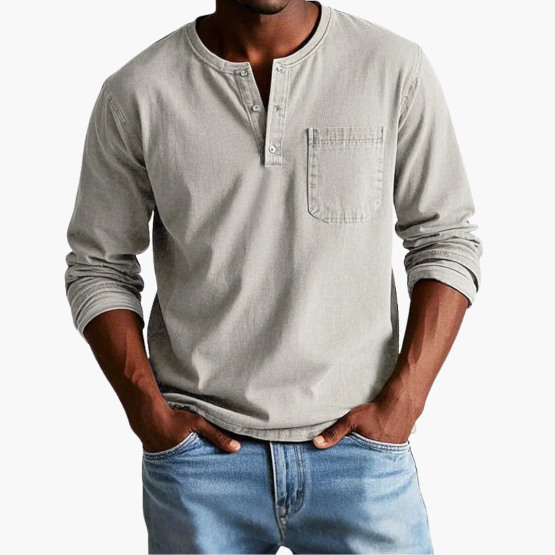 Zyrelon | Men’s Henley Top in a laid-back proportion