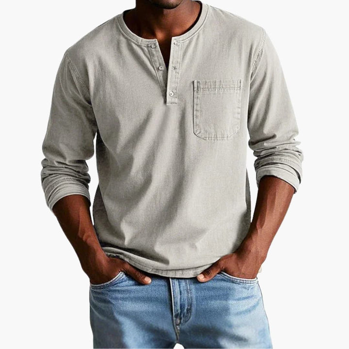 Zyrelon | Men’s Henley Top in a laid-back proportion