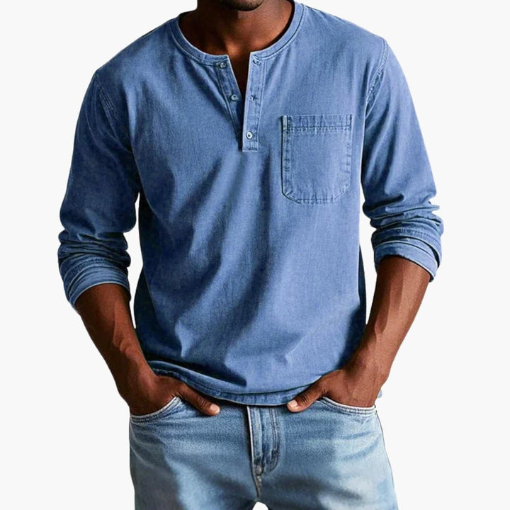 Zyrelon | Men’s Henley Top in a laid-back proportion