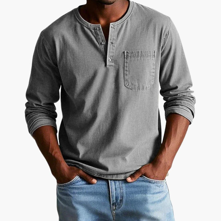 Zyrelon | Men’s Henley Top in a laid-back proportion