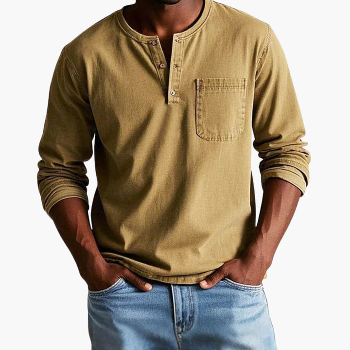 Zyrelon | Men’s Henley Top in a laid-back proportion