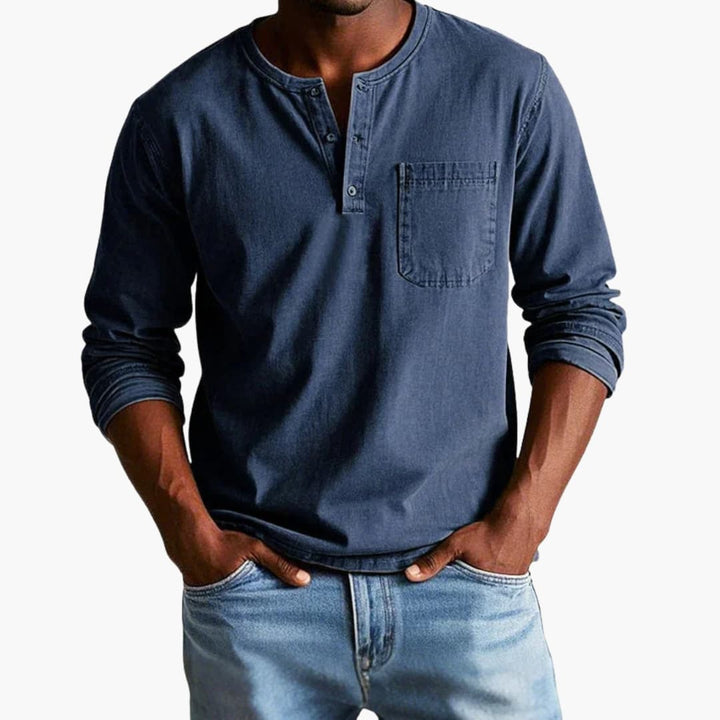 Zyrelon | Men’s Henley Top in a laid-back proportion