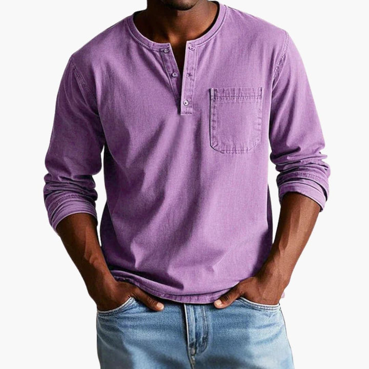 Zyrelon | Men’s Henley Top in a laid-back proportion