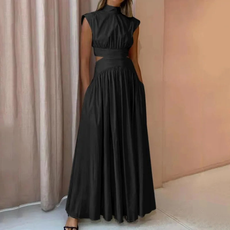 Eloria | Women’s Maxi Dress with Cut Out Waist and Flowing Skirt