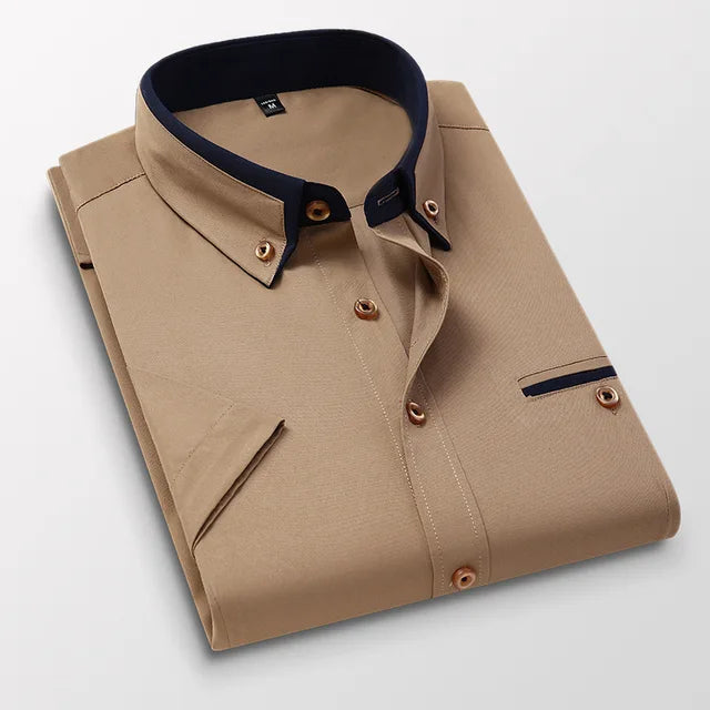 Orvello | Men’s Button-Up Shirt featuring contrast collar element
