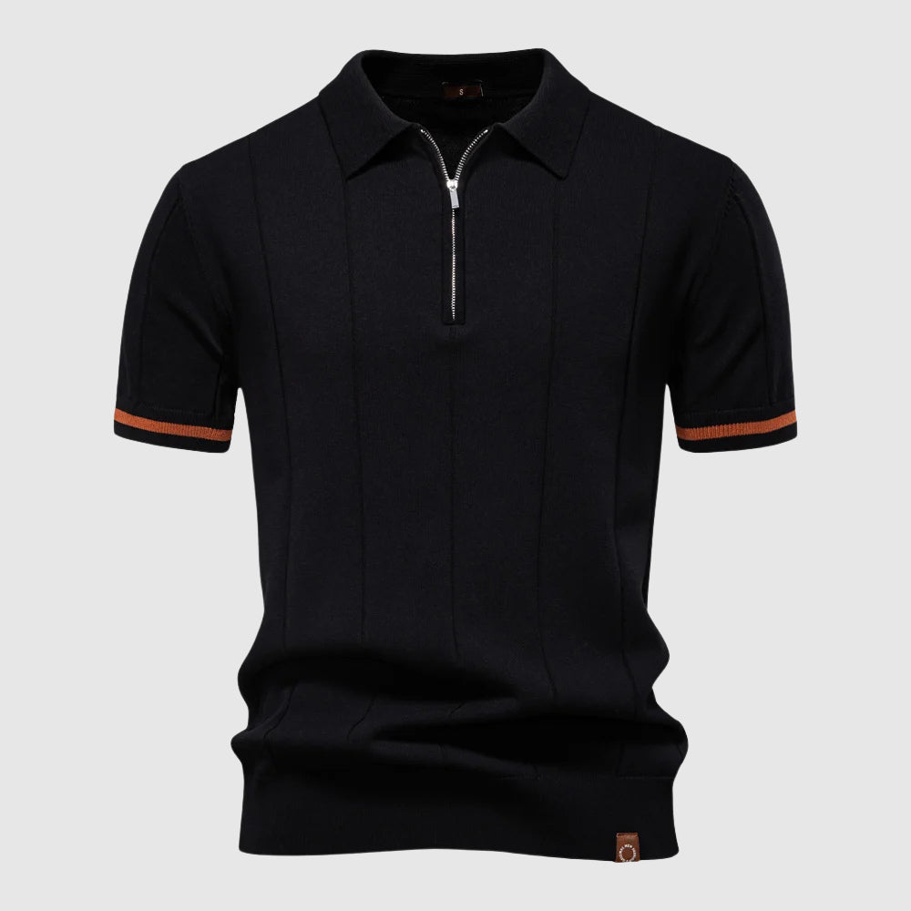 Roman | Men’s Polo Shirt featuring Zip Collar Feature