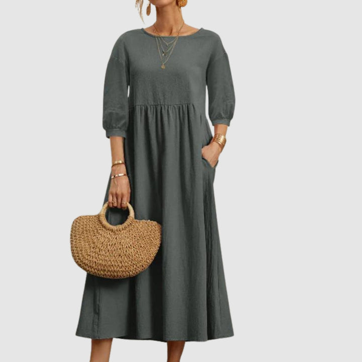 Leona | Women’s Midi Dress in an Gentle A-Line Profile