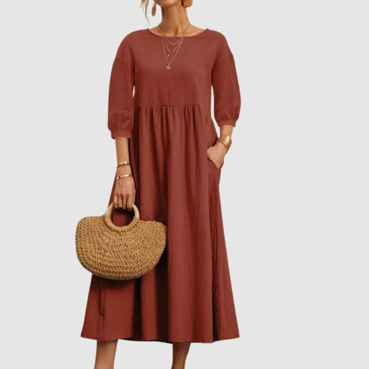 Leona | Women’s Midi Dress in an Gentle A-Line Profile