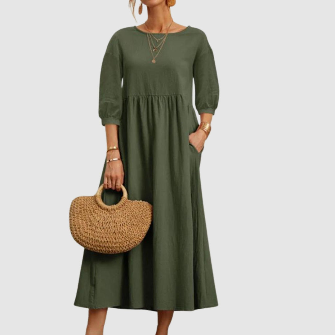 Leona | Women’s Midi Dress in an Gentle A-Line Profile