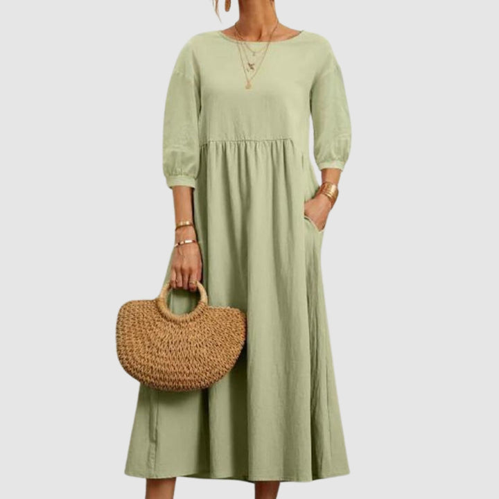 Leona | Women’s Midi Dress in an Gentle A-Line Profile