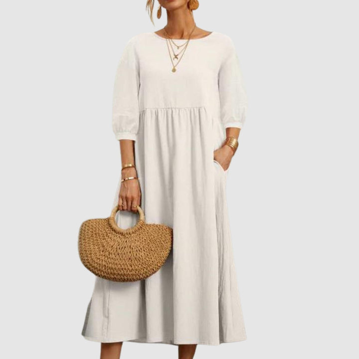 Leona | Women’s Midi Dress in an Gentle A-Line Profile