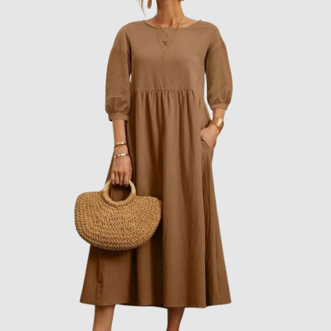 Leona | Women’s Midi Dress in an Gentle A-Line Profile