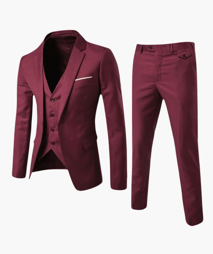 Valcero | Men’s Three-Piece Suit with tailored silhouette and sharp finish