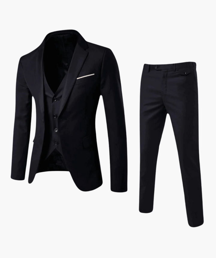 Valcero | Men’s Three-Piece Suit with tailored silhouette and sharp finish