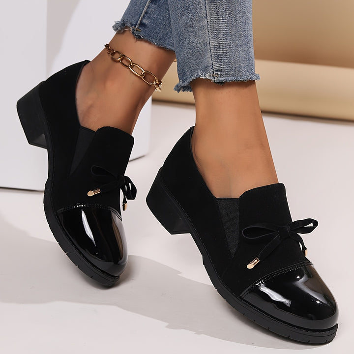 Liora | Women’s Low-Heel Loafers with Bow Detail
