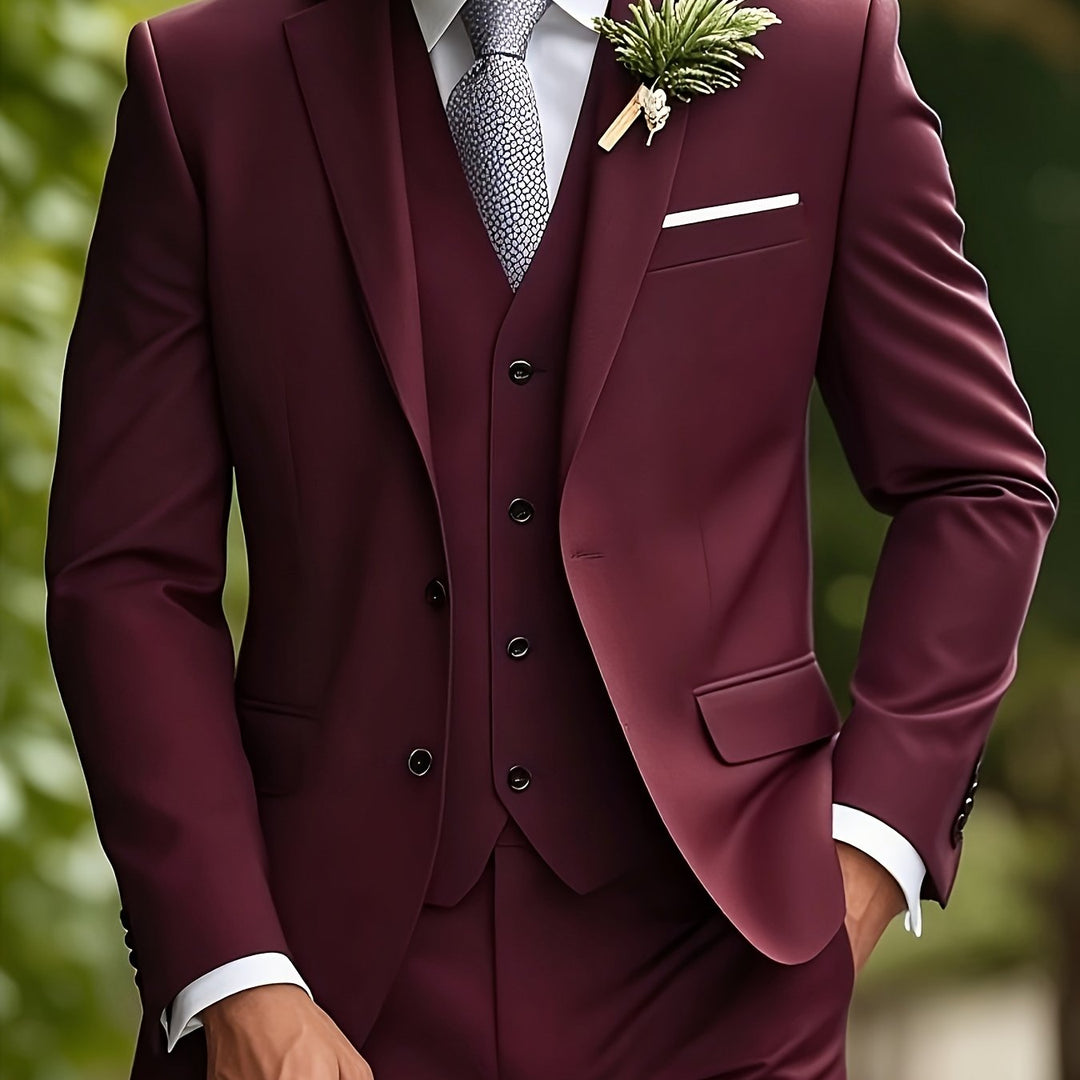 Navaro | Men’s Three-Piece Suit featuring contrast lapels