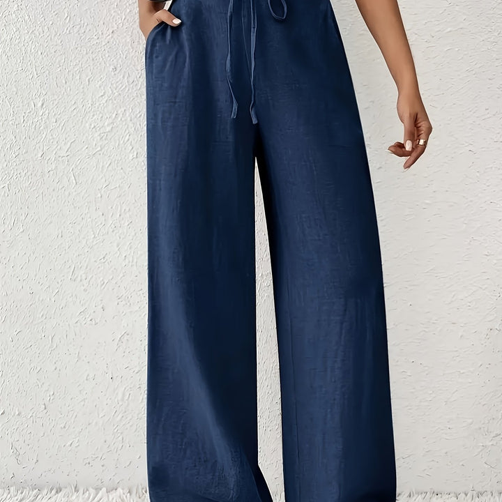Della | Women’s Wide-Leg Trousers with Drawstring Waist
