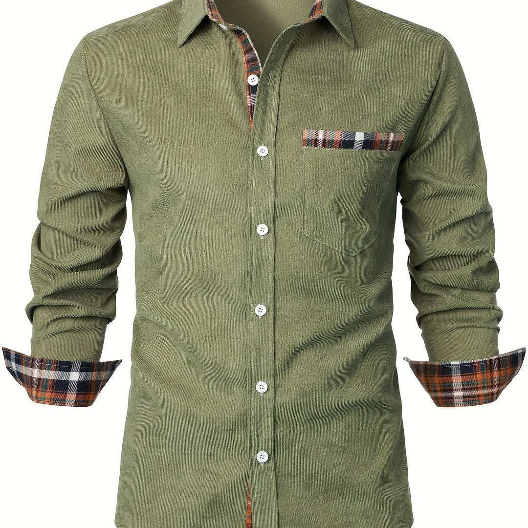 Aldrin | Men’s Shirt with Contrast Check Element