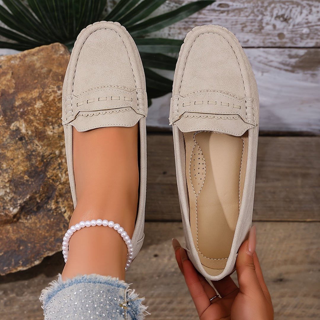 Orvessa | Women’s Slip-On Loafers with stitched detail and low-profile visual