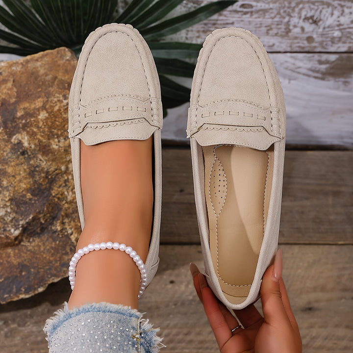 Orvessa | Women’s Slip-On Loafers with stitched detail and low-profile visual