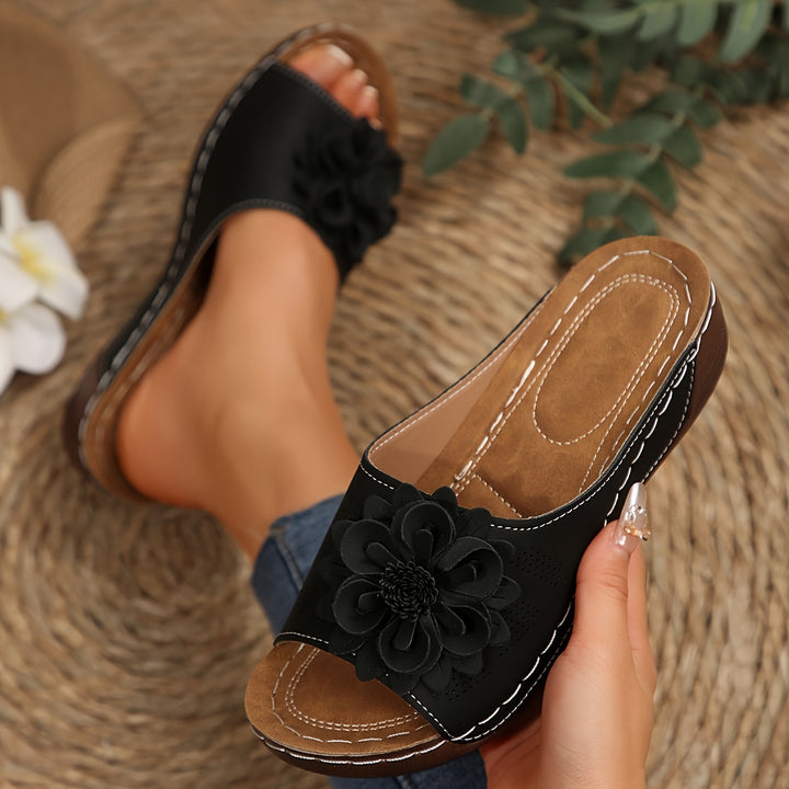 Gavella | Women’s Slip-On Mules with floral accent