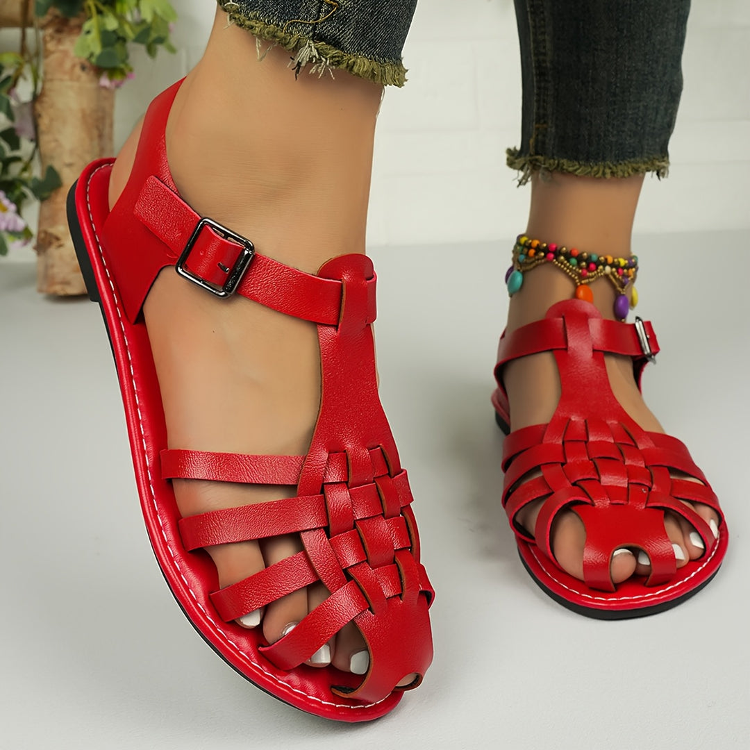 Merina | Women’s Woven Sandals in a Classic T-Bar Design