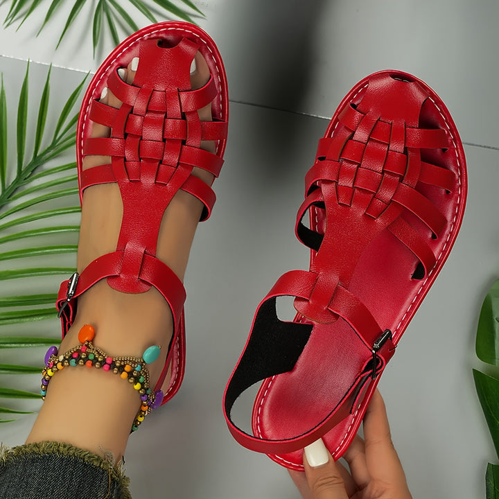 Merina | Women’s Woven Sandals in a Classic T-Bar Design