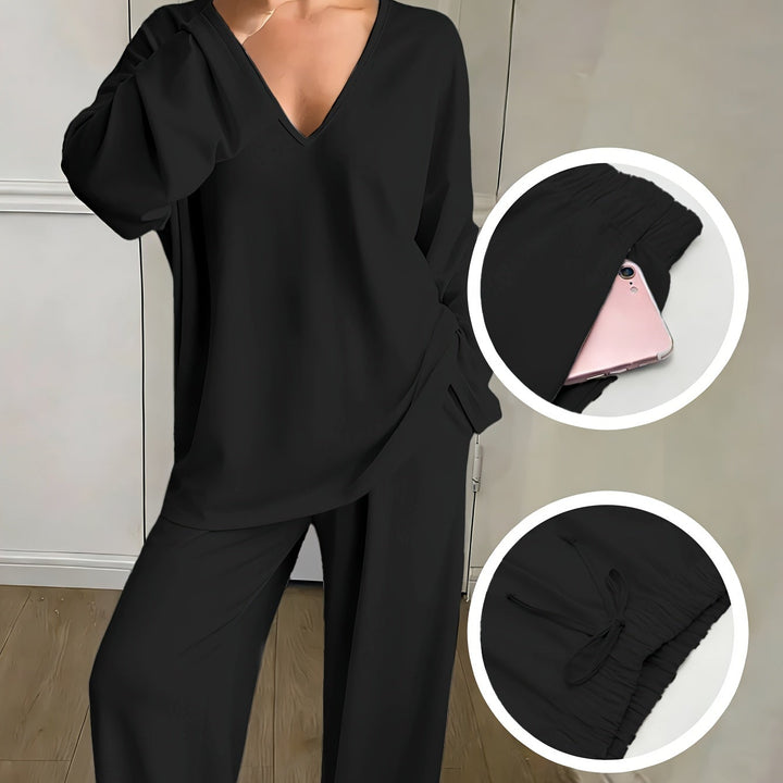 Nerisse | Women’s Two-Piece Lounge Set with relaxed wide-leg fit