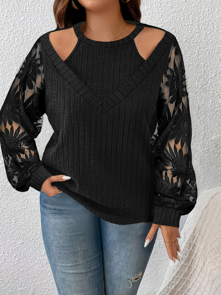 Noelle | Women’s Long Sleeve Top with Cut-Out Neckline Detail