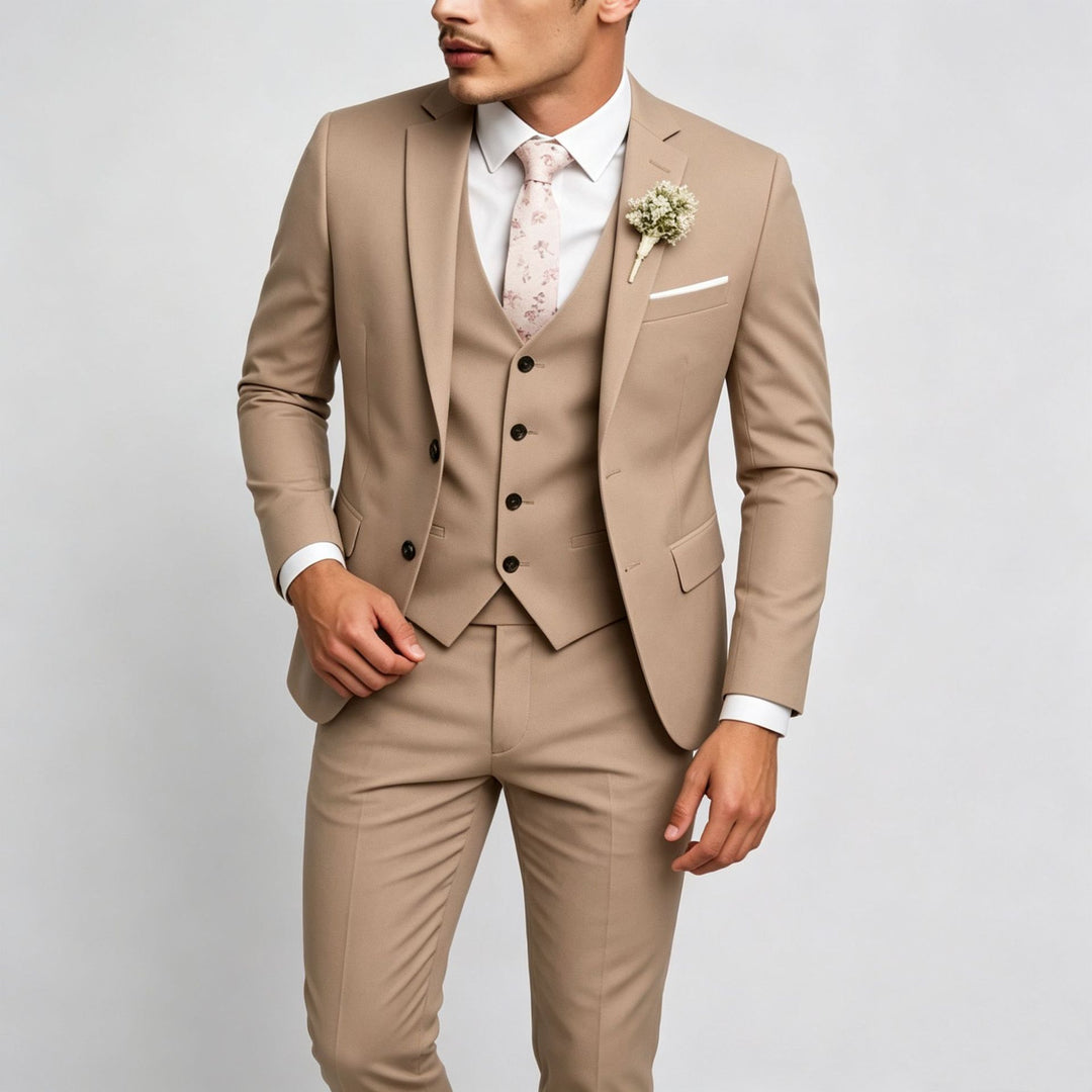 Velmoro | Men’s Three-Piece Suit with sharp formal refinement