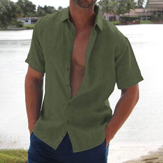 Selvaron | Men’s Short Sleeve Shirt with easy-wear open-front piece
