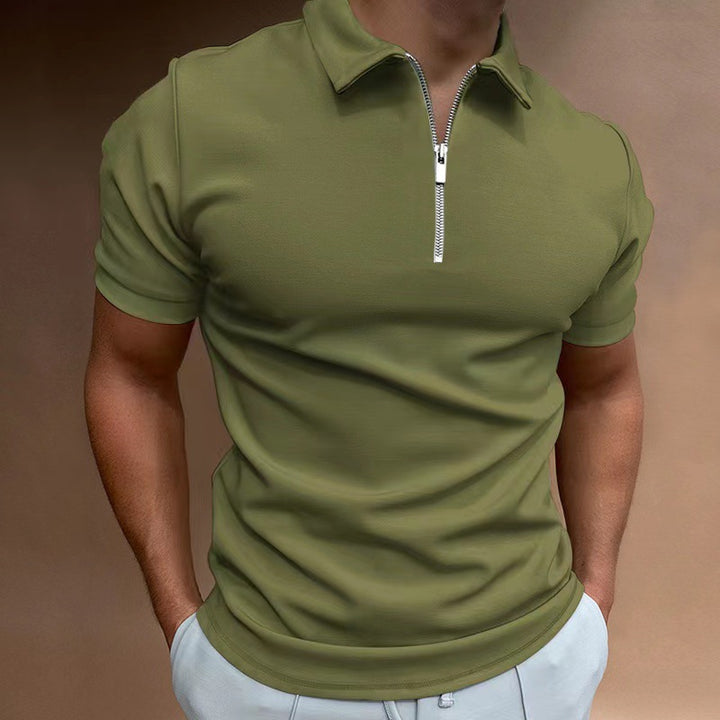 Dravion | Men’s Zip Neck Polo in a narrow-cut profile