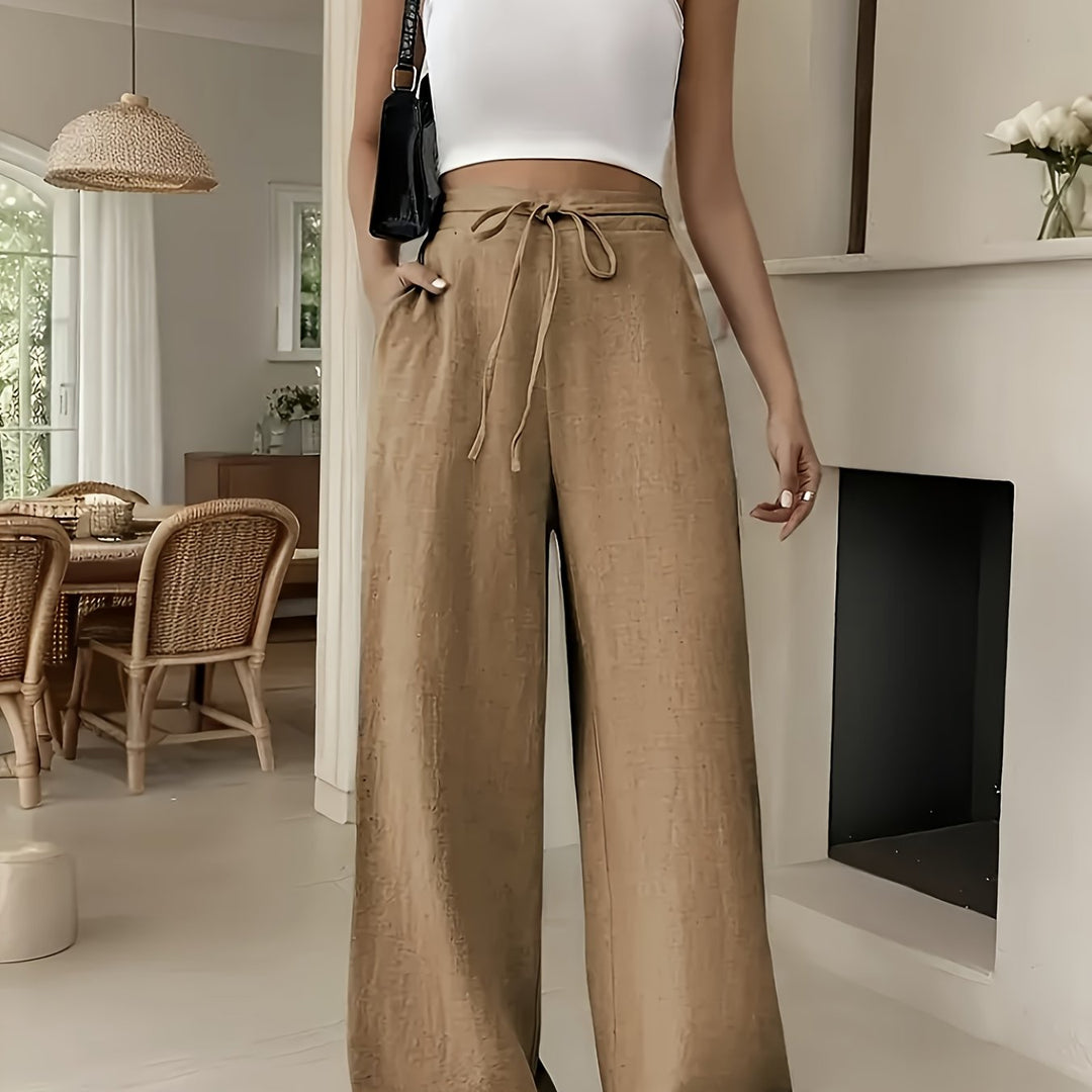 Della | Women’s Wide-Leg Trousers with Drawstring Waist