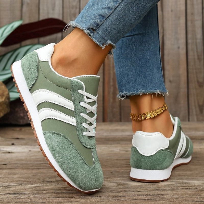 Lyvessa | Women’s Lace-Up Trainers with contrast panels and sporty look