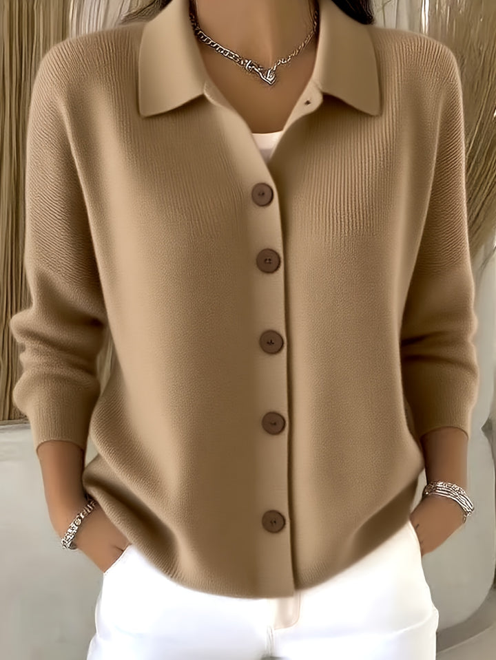 Elyndra | Women’s Closure-Front Top with tailored collar edge